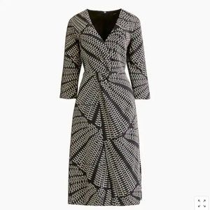 NWT J.Crew Black Khaki Silk Twist-front dress 12